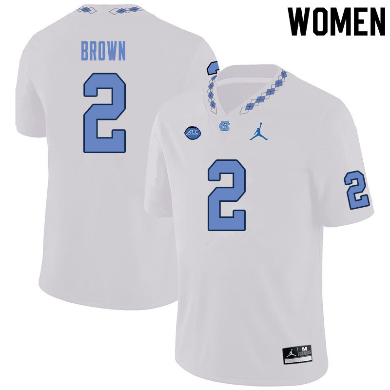 Women #2 Dyami Brown North Carolina Tar Heels College Football Jerseys Sale-White